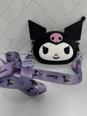 Q Uncle x Sanrio Kuromi Crossbody Silicon Convention Small Purse Lanyard Bag